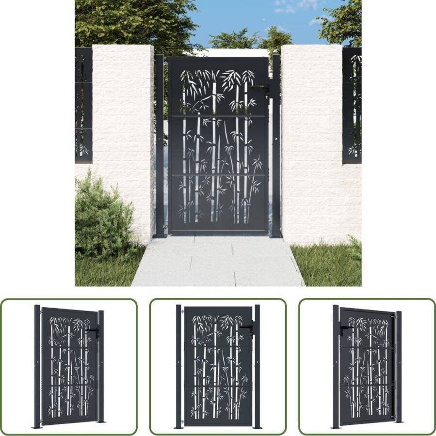 The Living Store Tuinpoort Staal Antraciet 105 x 130 cm Lasergesneden ontwerp