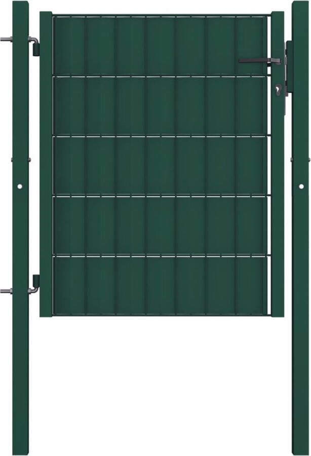 VIDAXL The Living Store Staal Poort 100x81 Cm Pvc En Staal Groen Tls145227