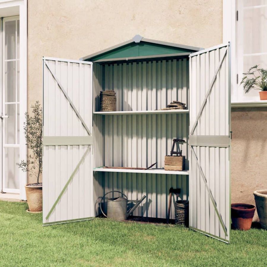 The Living Store Tuinschuur Berging 116x45x175 cm Gegalvaniseerd staal