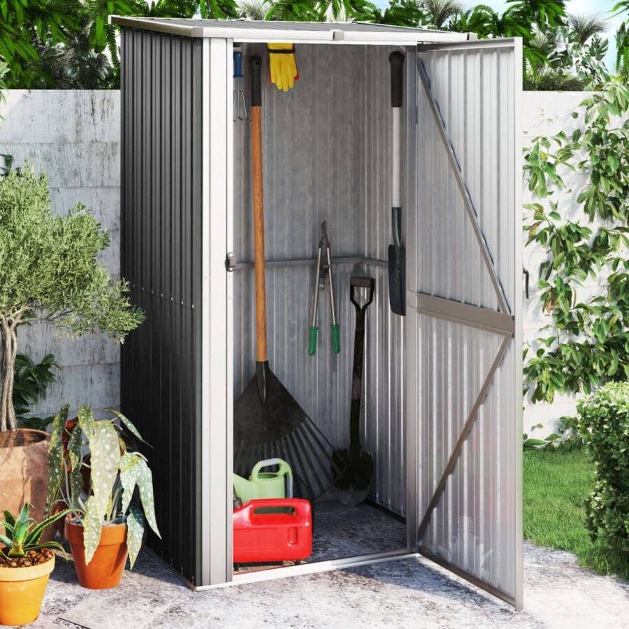 The Living Store Tuinschuur Gegalvaniseerd Staal 118.5 x 97 x 209.5 cm Antraciet