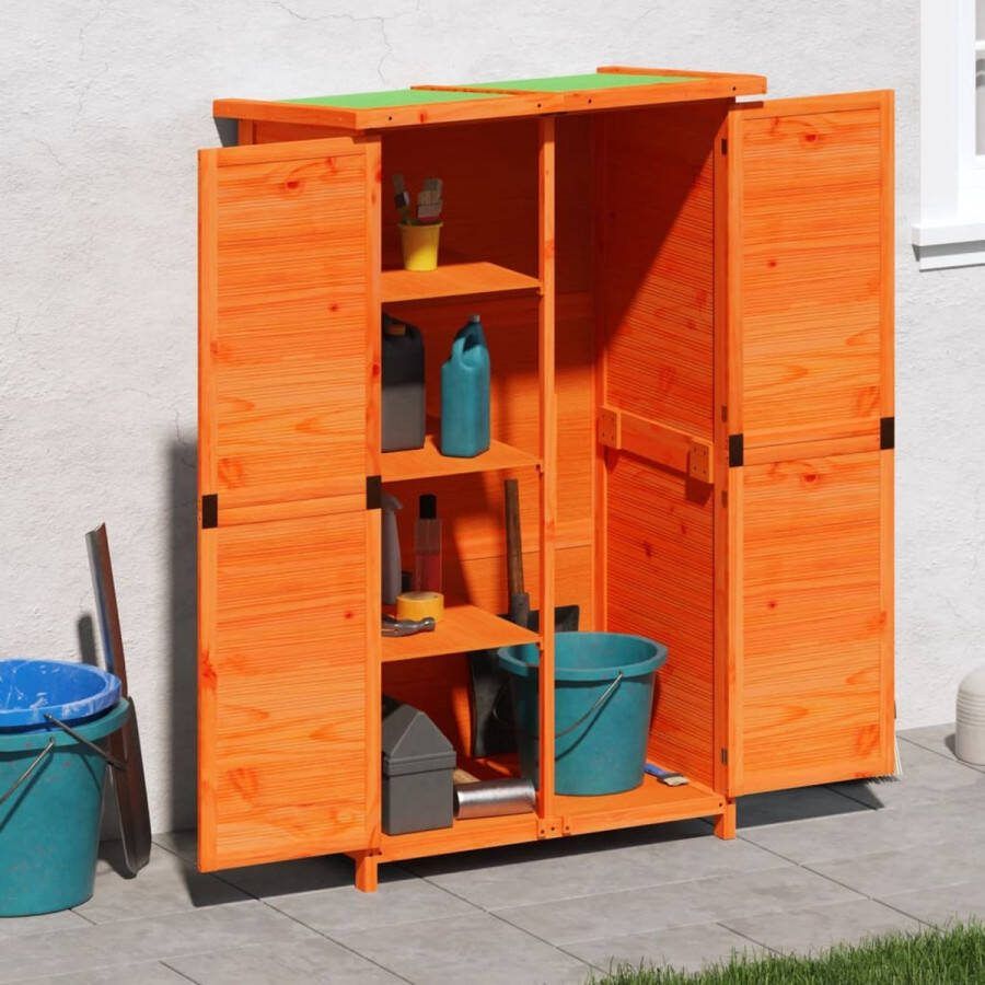 The Living Store Tuinschuur Gereedschapsschuur 83 x 57 x 140 cm Grenenhout