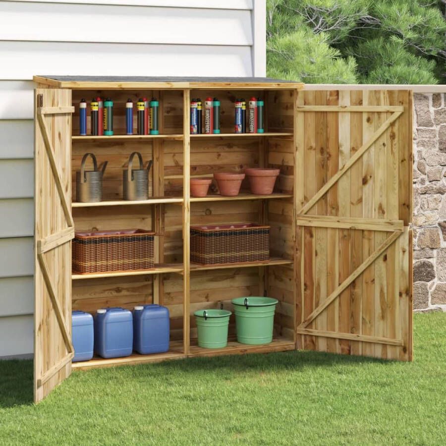 The Living Store Tuinschuur Grenenhout 163 x 50 x 171 cm Geïmpregneerd