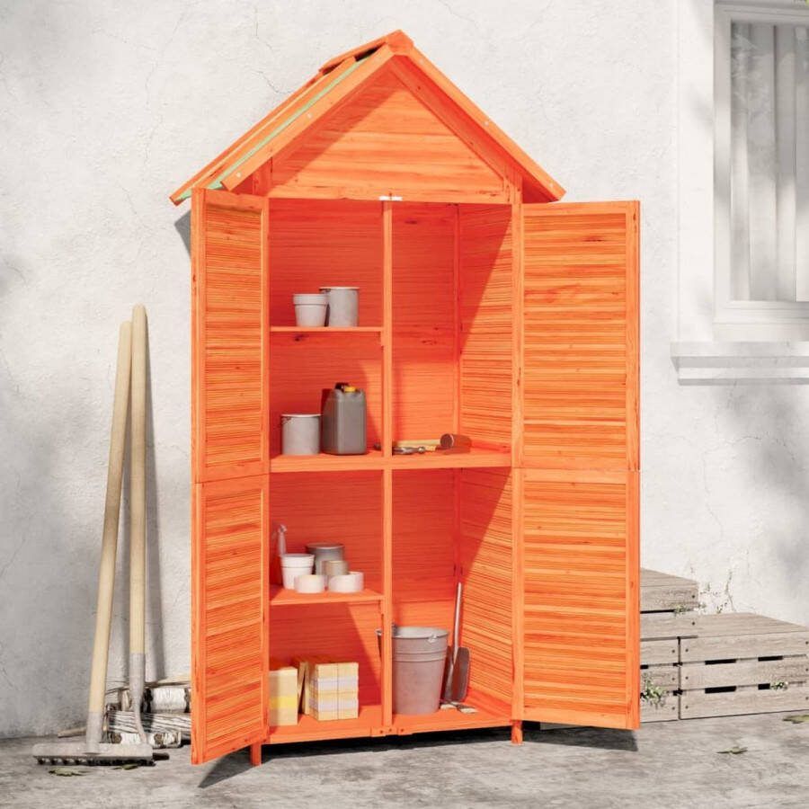 The Living Store Tuinschuur Massief Grenenhout Gereedschapsschuur 89 x 52.5 x 175 cm Regenbestendig