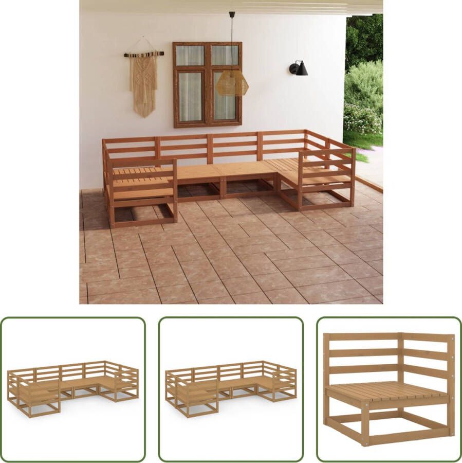 The Living Store Tuinset Grenenhout 70x70x67 cm Honingbruin