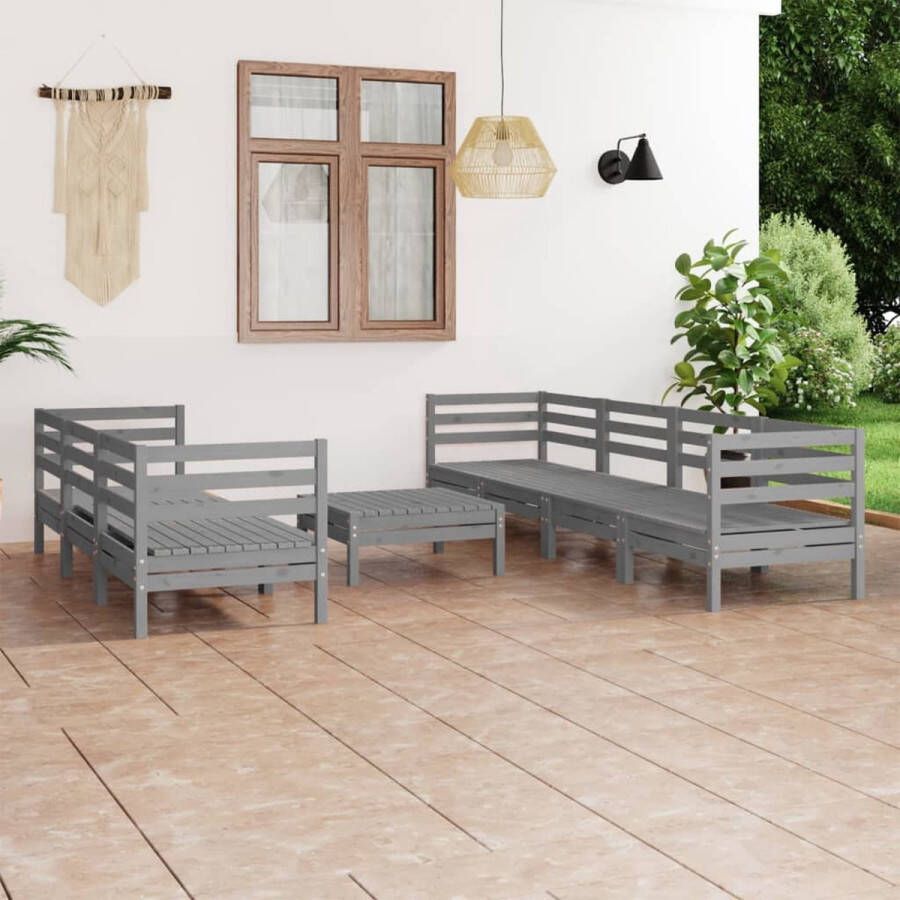 The Living Store Tuinset Grenenhout Grijs Middenbank- 63.5 x 63.5 x 62.5 cm Hoekbank- 63.5 x 63.5 x 62.5 cm Tafel- 63.5 x 63.5 x 28.5 cm