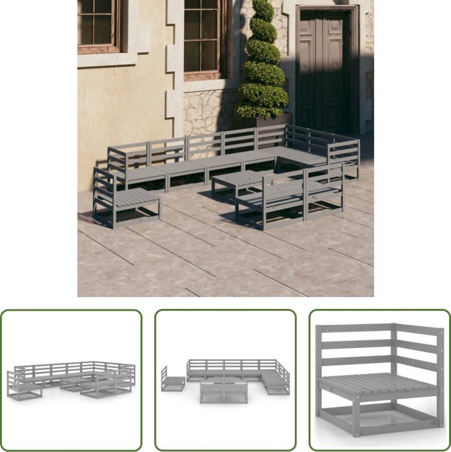 The Living Store Tuinset Grenenhout Hoekbank 70x70x67 cm Middenbank 70x70x67 cm Tafel 70x70x30 cm