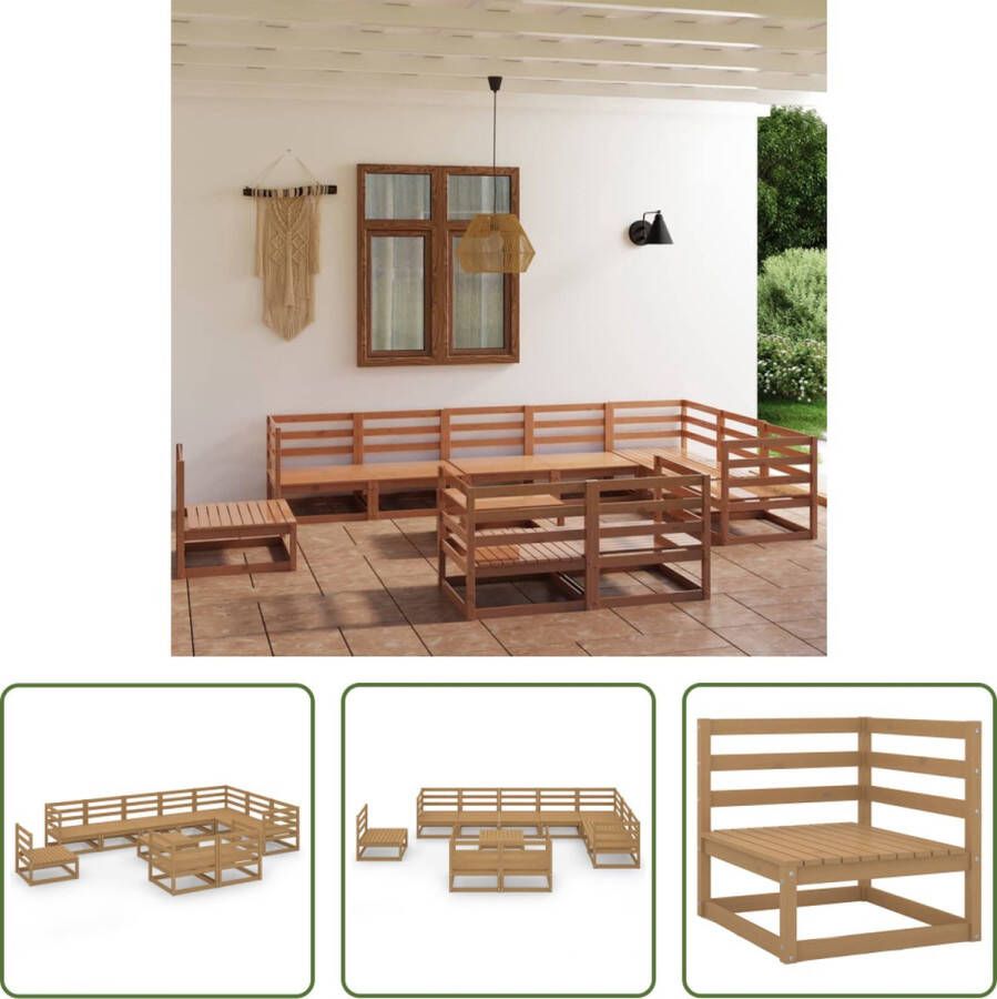 The Living Store Tuinset Grenenhout Hoekbank 70x70x67 cm Middenbank 70x70x67 cm Tafel 70x70x30 cm