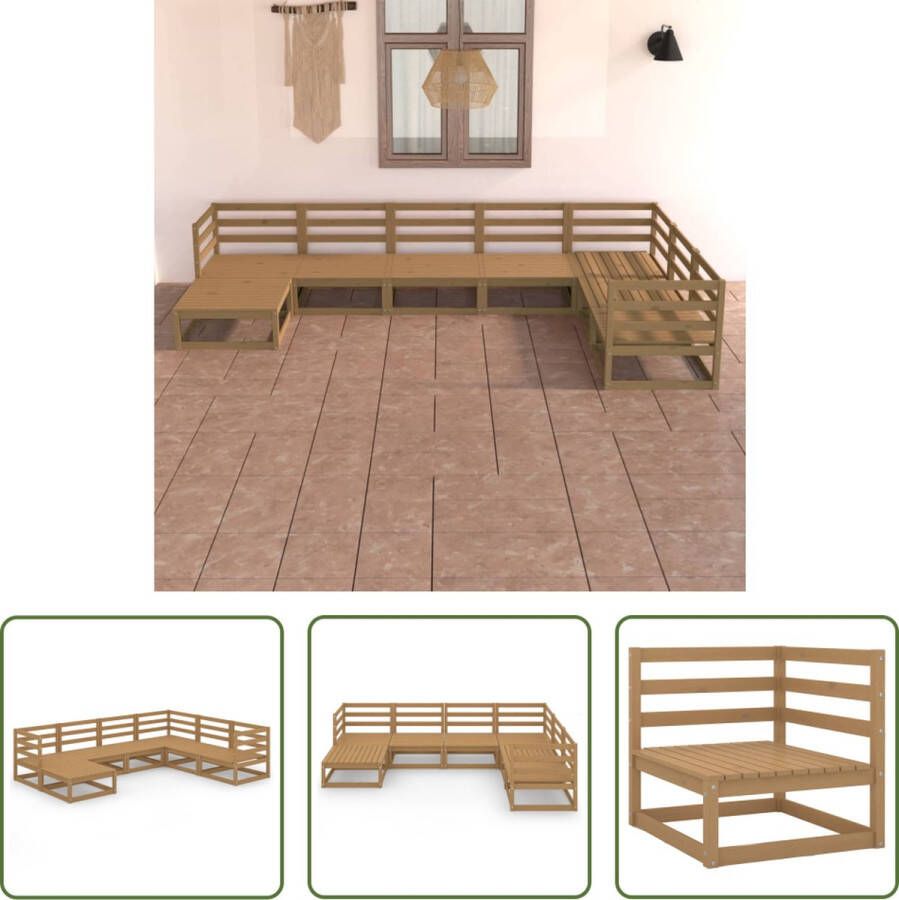 The Living Store Tuinset Grenenhout Hoekbank 70x70x67 cm Middenbank 70x70x67 cm Voetenbank 70x70x30 cm