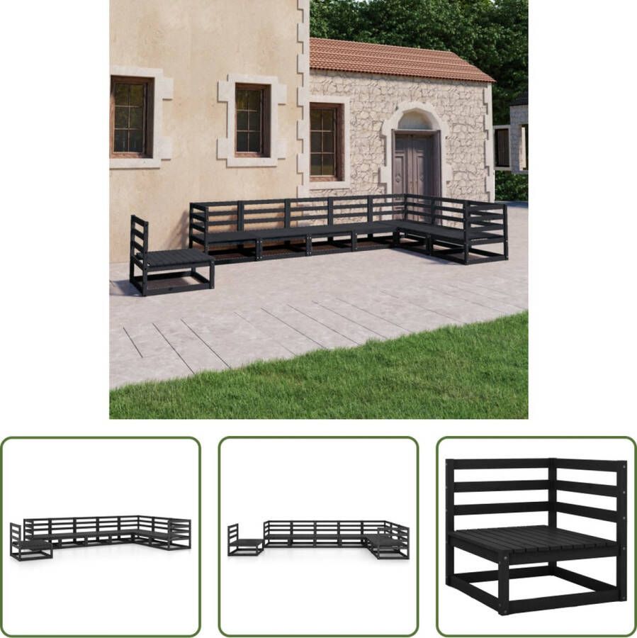 The Living Store Tuinset Grenenhout Hoekbank (70x70x67 cm) + Middenbank (70x70x67 cm) Zwart