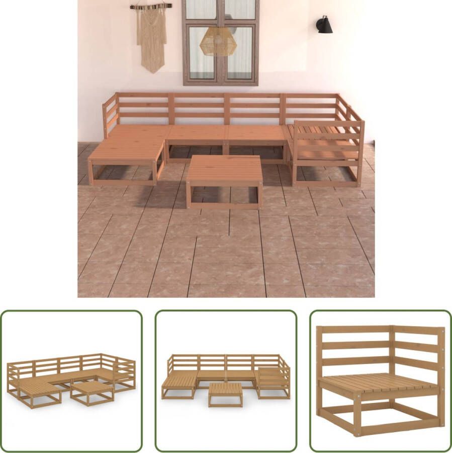 The Living Store Tuinset Grenenhout Hoekbank 70x70x67cm Middenbank 70x70x67cm Tafel 70x70x30cm