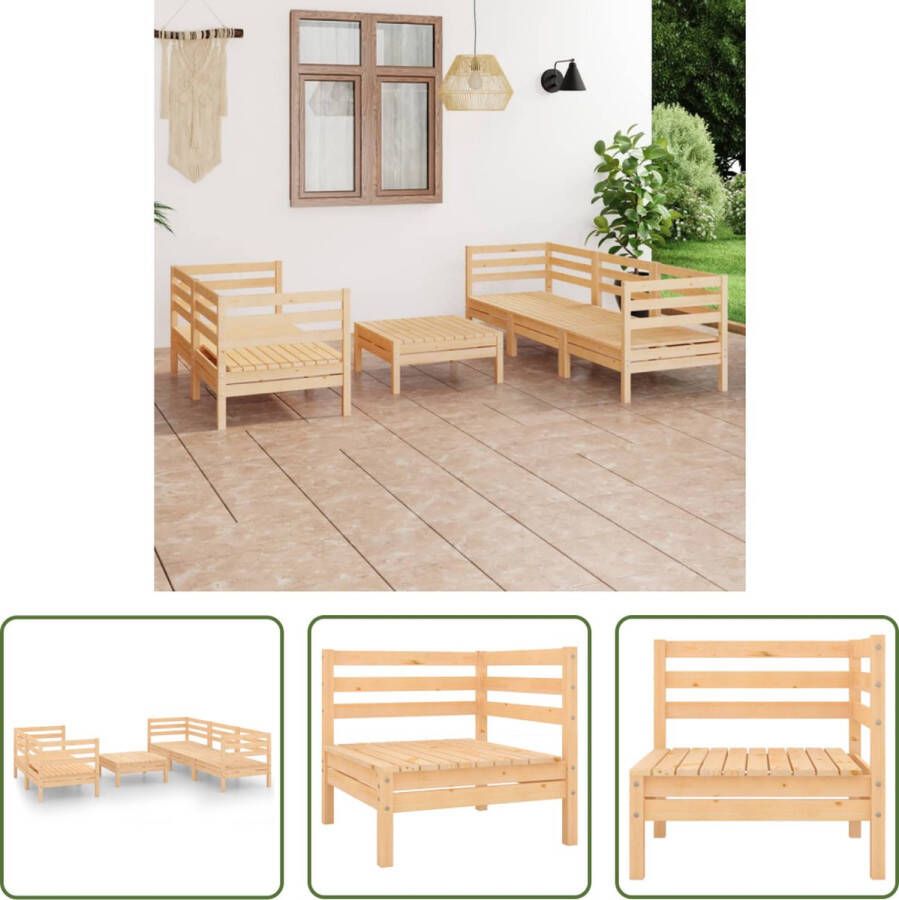 The Living Store Tuinset Grenenhout Hoekbank Middenbank Tafel 63.5 x 63.5 x 62.5 cm (B x D x H) Modulair