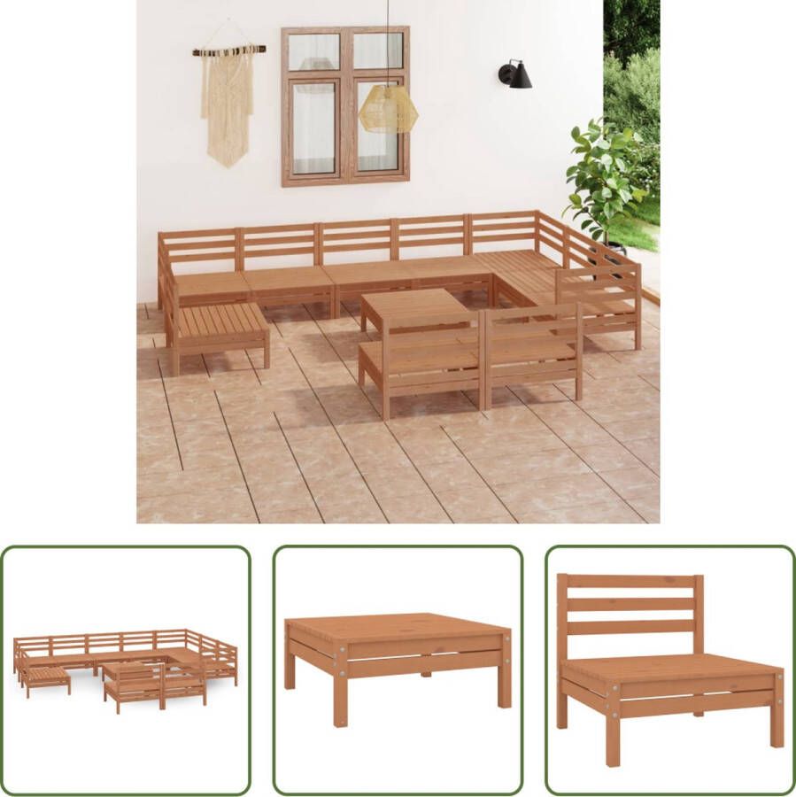 The Living Store Tuinset Grenenhout Hoek middenbank- 63.5 x 63.5 x 62.5 cm Voetenbank tafel- 63.5 x 63.5 x 28.5 cm