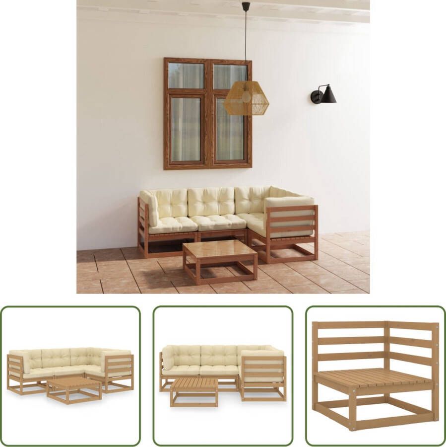 The Living Store Tuinset Grenenhout Honingbruin 70x70x67 cm Massief grenenhout