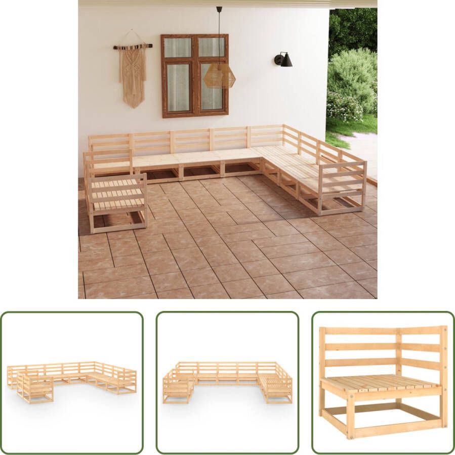 The Living Store Tuinset Grenenhout Klassiek 70 x 70 x 67 cm (B x D x H) Bruin