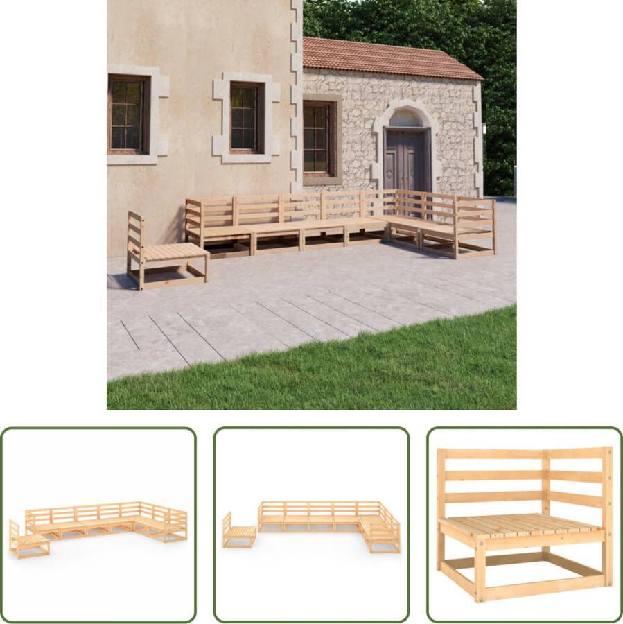 The Living Store Tuinset Grenenhout Klassiek design 70x70x67 cm Bruin