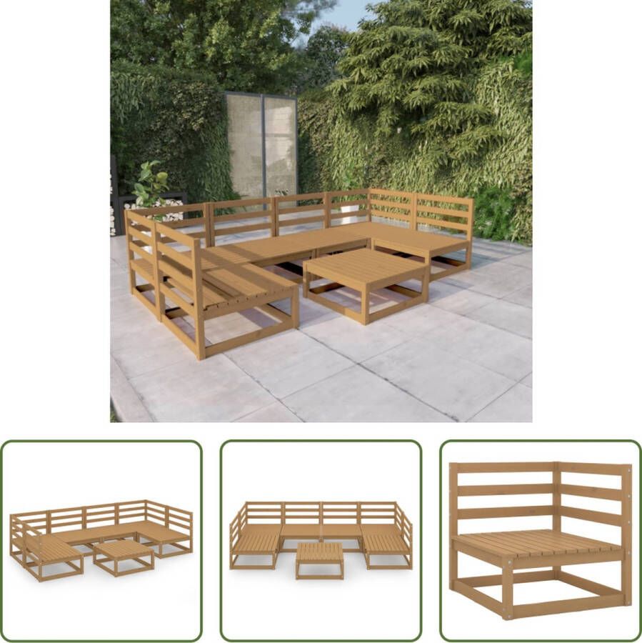 The Living Store Tuinset Grenenhout Lounge 70 x 70 x 67 cm Honingbruin