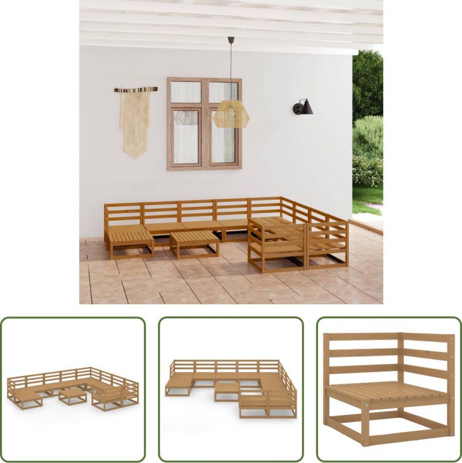 The Living Store Tuinset Grenenhout Lounge 70x70x67cm Honingbruin