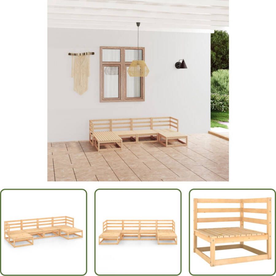 The Living Store Tuinset Grenenhout Midden hoekbank 70x70x67cm Tafel voetenbank 70x70x30cm