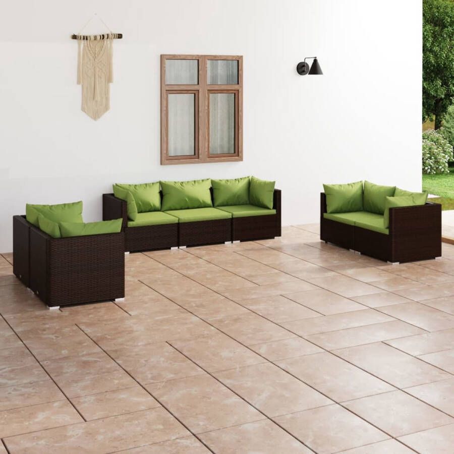 The Living Store Tuinset Hoekbank Bruin PE-rattan 70x70x60.5 cm Modulair design