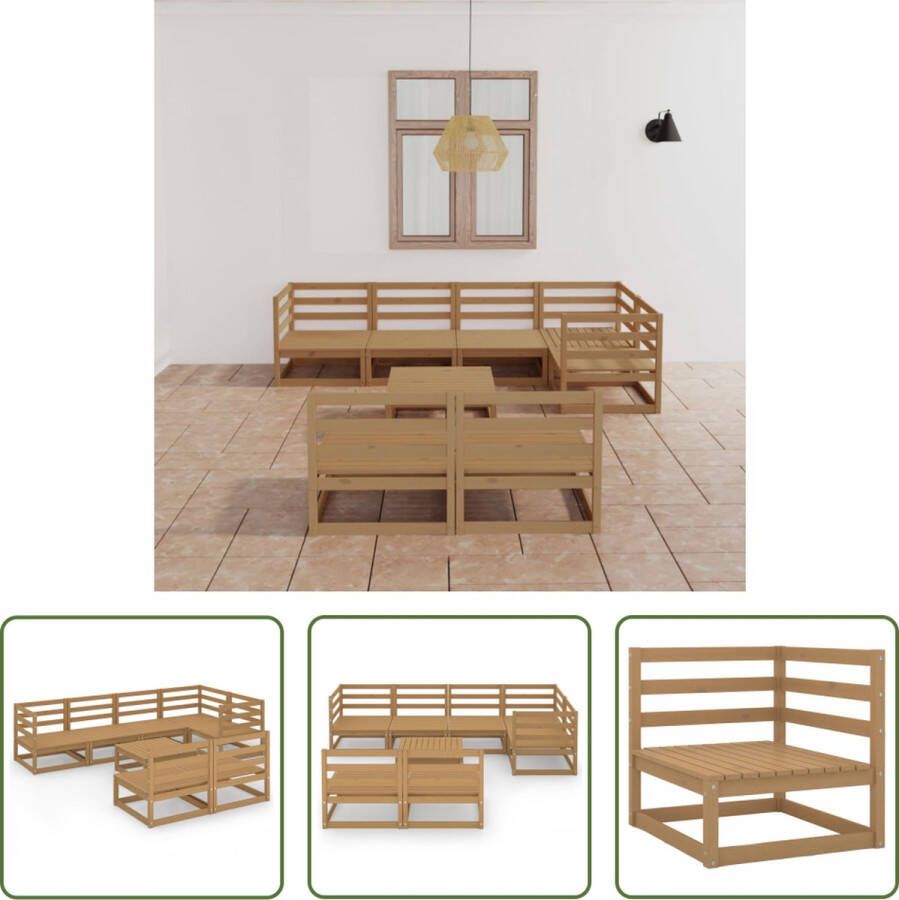 The Living Store Tuinset Honey Massief grenenhout 70 x 70 x 67 cm Modulair