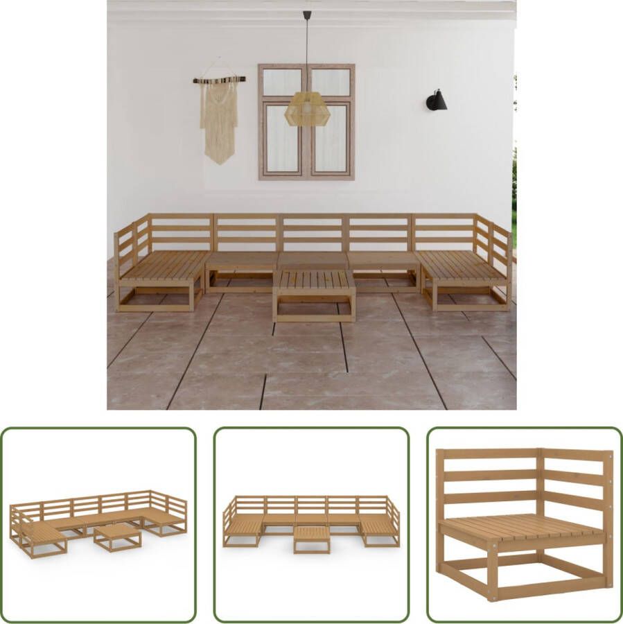 The Living Store Tuinset Massief grenenhout 70x70x67cm Honingbruin