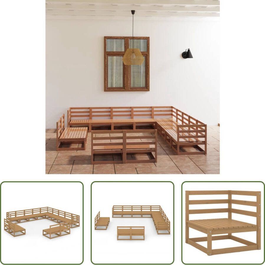 The Living Store Tuinset Massief Grenenhout Hoekbank 70x70x67 cm Middenbank 70x70x67 cm Montage vereist 3 hoekbank 10 middenbank