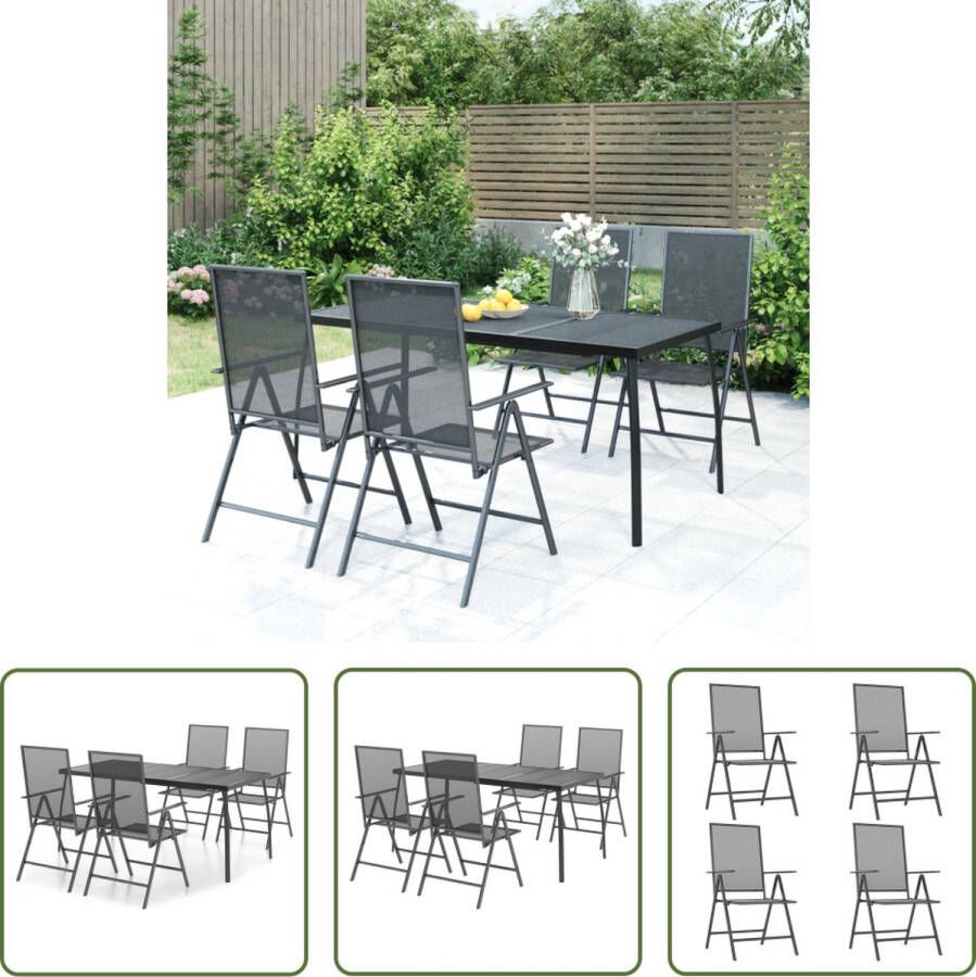 The Living Store Tuinset Miami Eethoek 165 x 80 x 72 cm Antraciet