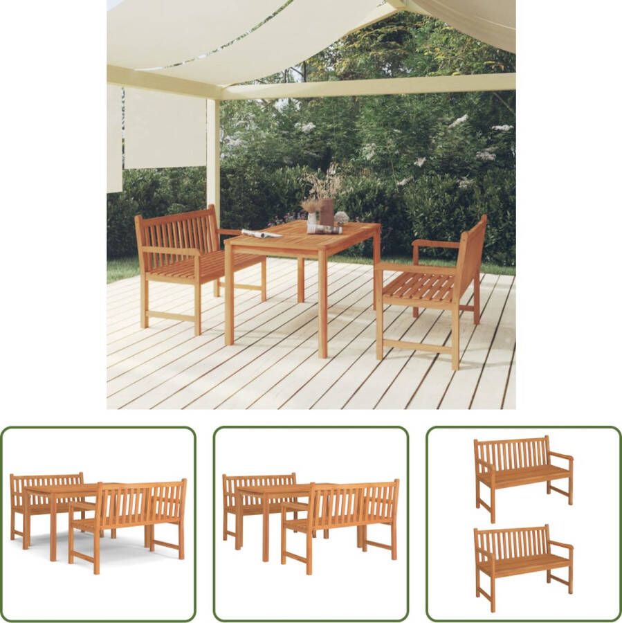 The Living Store Tuinset Teakhouten Eethoek 140x80x77 cm Massief Waterbestendig