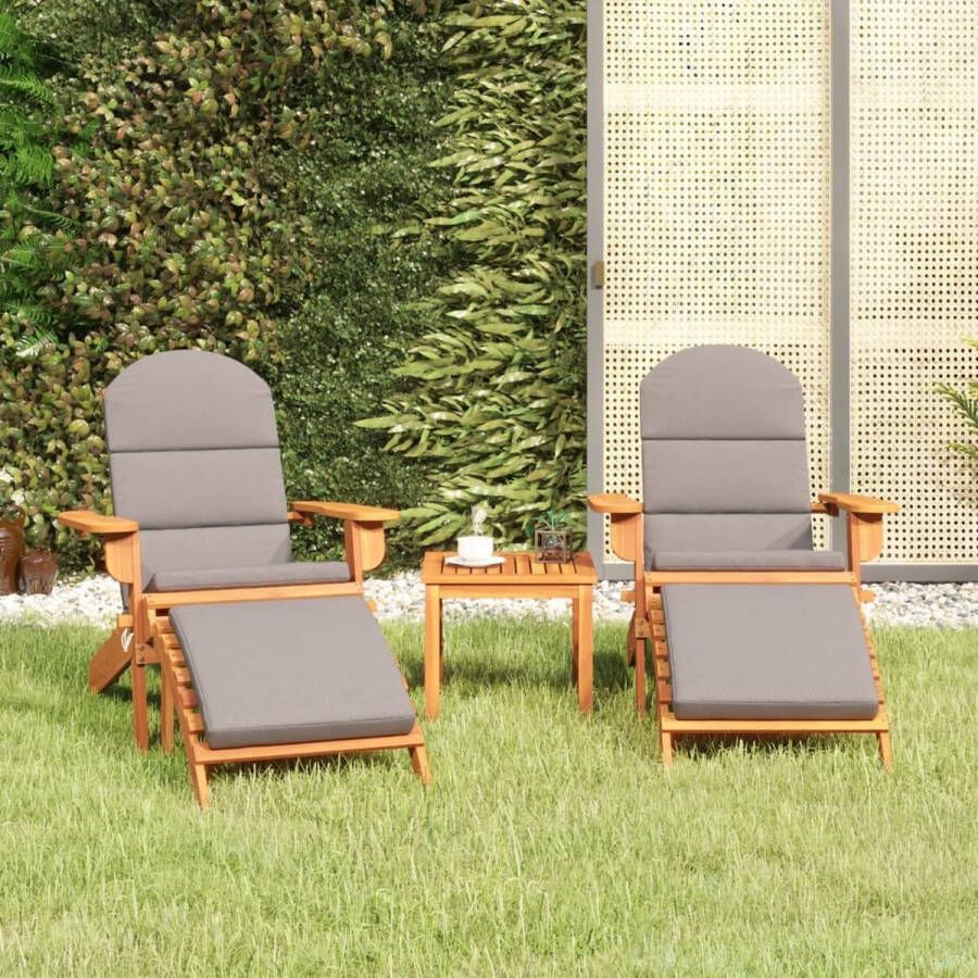 The Living Store Tuinstoel Adirondack Massief acaciahout 75 x 84 x 90 cm Comfortabele loungeset