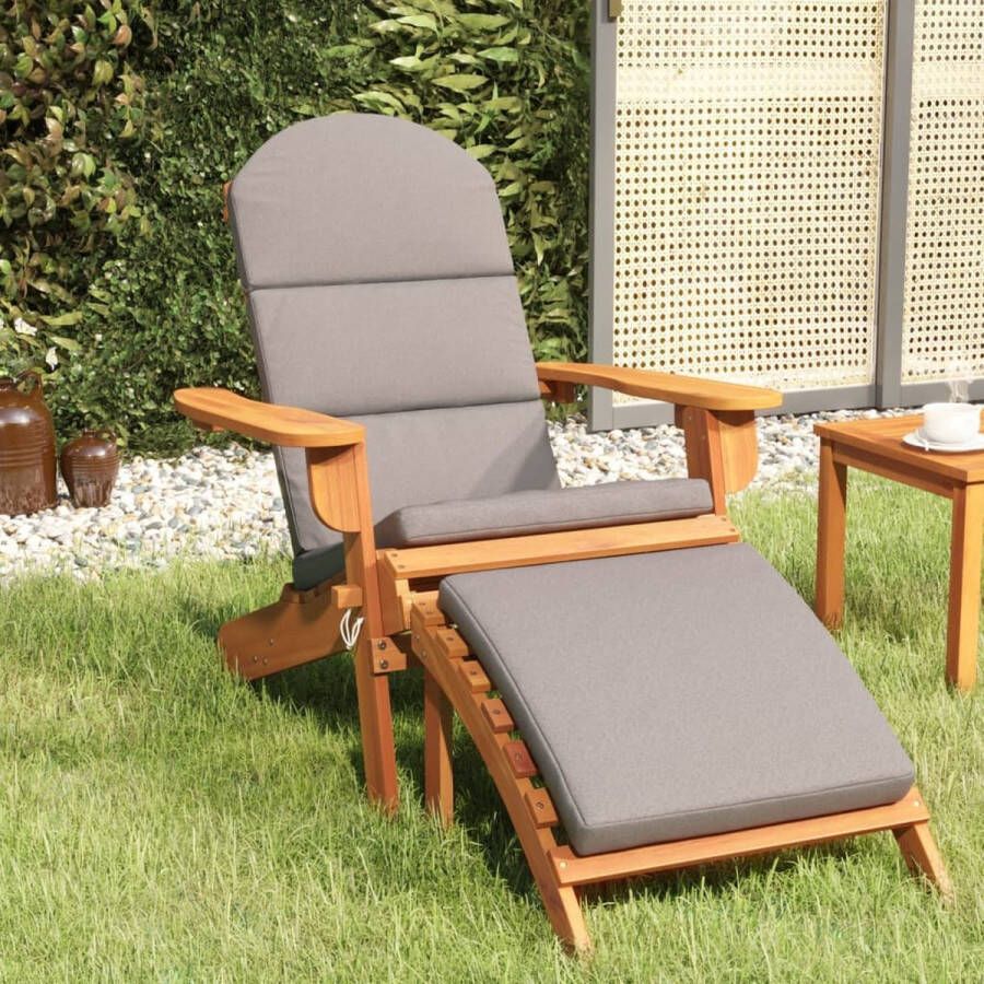 The Living Store Tuinstoel Adirondack Massief acaciahout 75 x 84 x 90 cm Incl Kussens