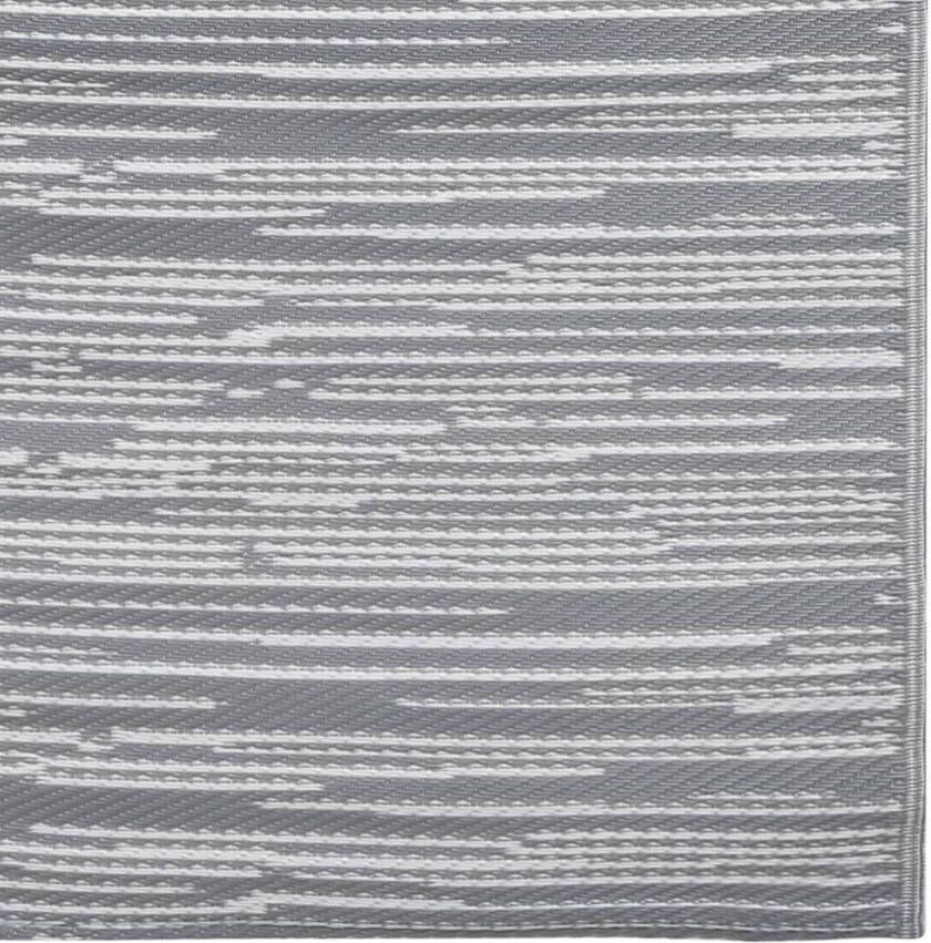 The Living Store Tuintapijt Grijs 80 x 150 cm Jacquard Patroon PP materiaal