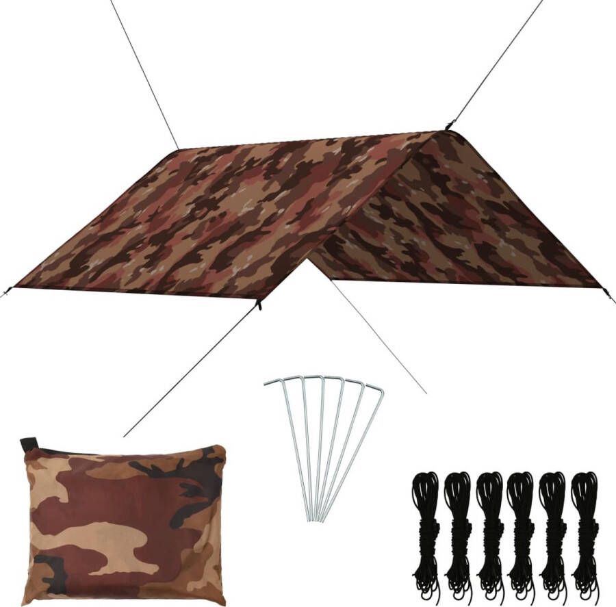 The Living Store Tuinzeil 300x285 cm 180 T polyester met PA-coating Camouflage