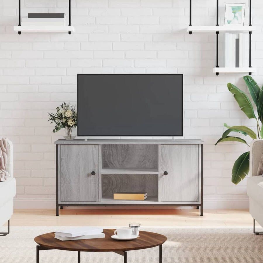 The Living Store TV-kast Klassiek Meubelen Afmetingen- 100 x 40 x 50 cm Kleur- Grijs Sonoma Eiken Duurzaam Materiaal