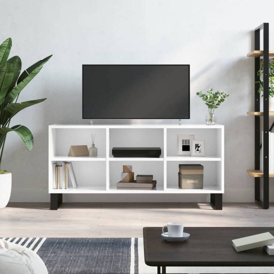 The Living Store Tv-meubel 103.5 x 30 x 50 cm Hoogglans wit