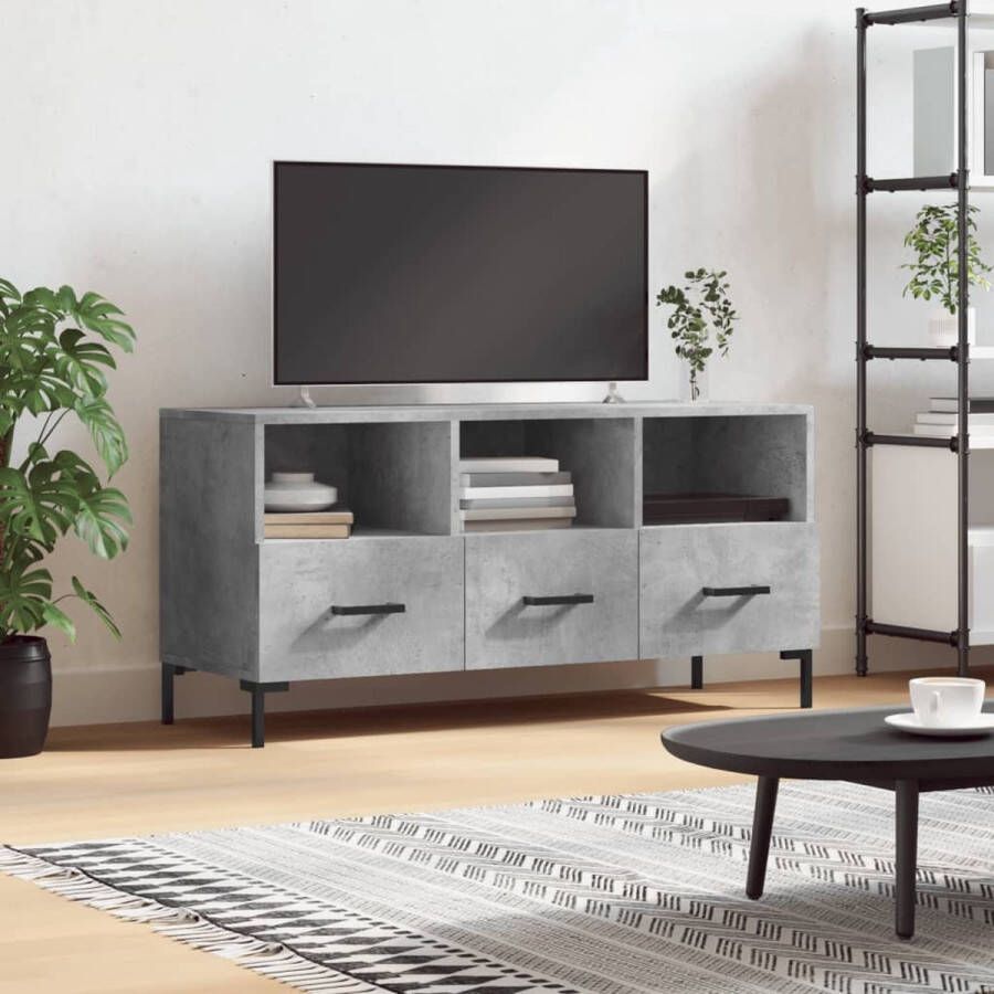 The Living Store TV-meubel Betongrijs 102x36x50 cm Trendy en praktisch