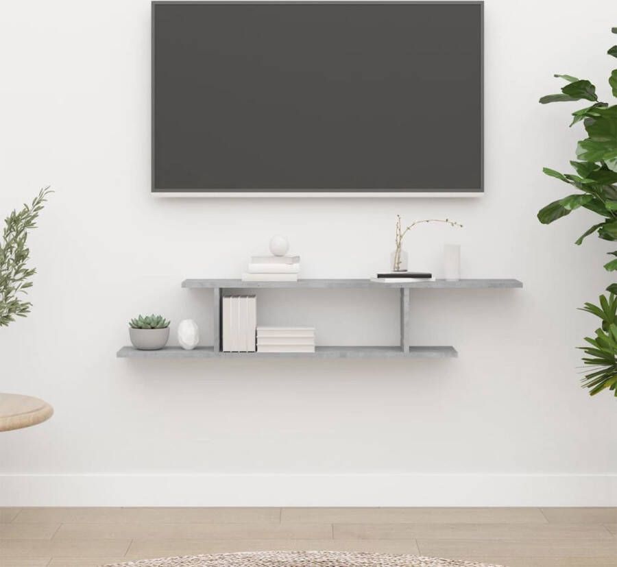 The Living Store TV-meubel betongrijs 125 x 18 x 23 cm stevig en modern