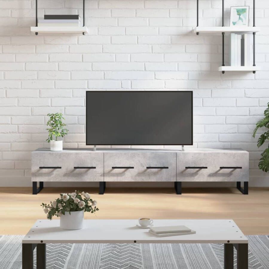 The Living Store TV-meubel Betongrijs 150 x 36 x 30 cm Stijlvol design en ruime opbergruimte