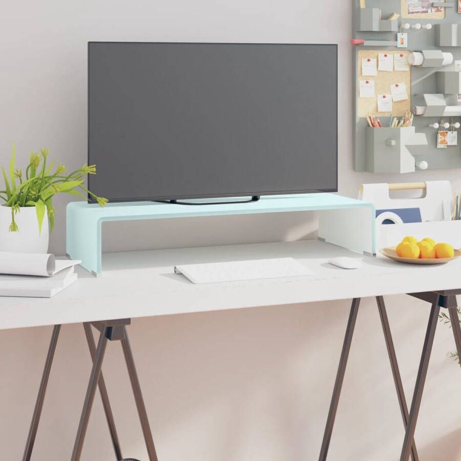 The Living Store TV-meubel glas 70 x 30 x 13 cm groen gehard glas multifunctioneel