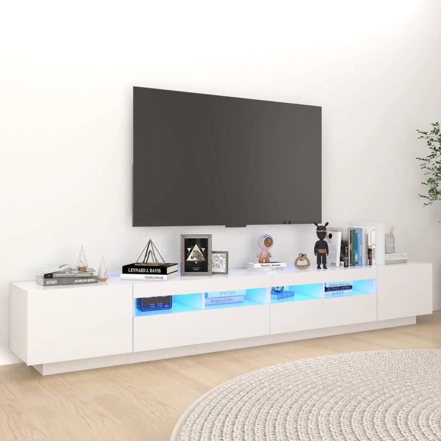 The Living Store Tv-meubel Hifi RGB LED-verlichting 260 x 35 x 40 cm wit