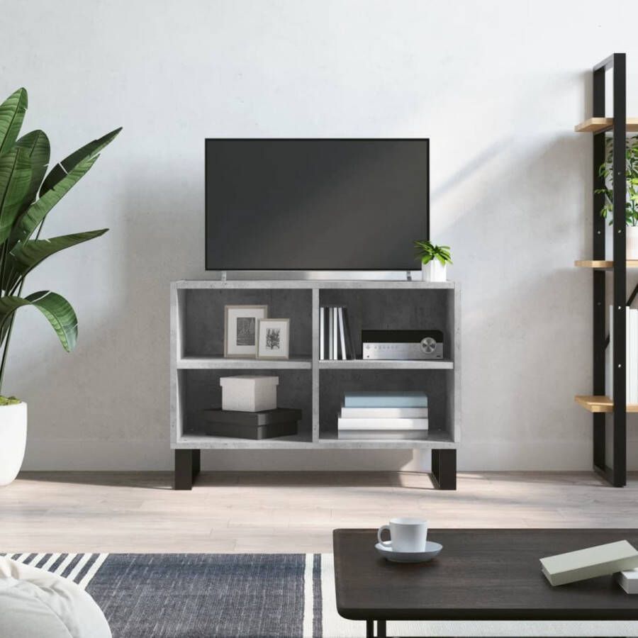 The Living Store Tv-meubel Praktisch tv-meubel 69.5 x 30 x 50 cm Betongrijs
