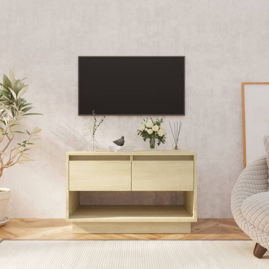 The Living Store TV-meubel Sonoma Eiken 70 x 41 x 44 cm 2 lades 1 open vak