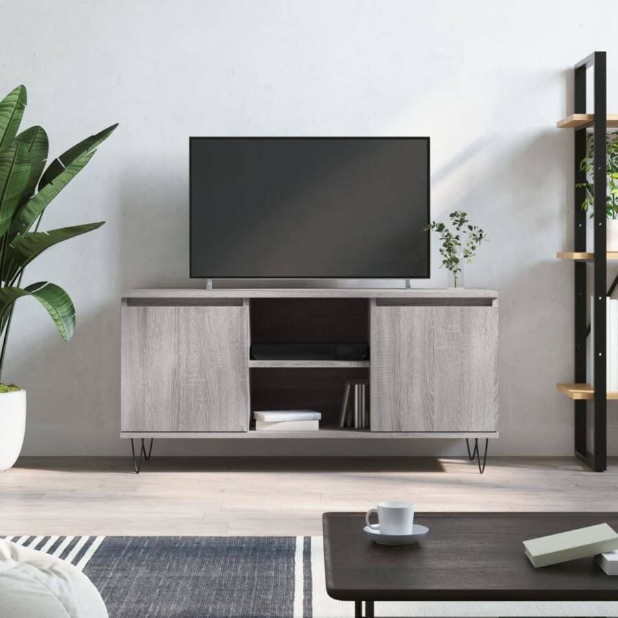 The Living Store Tv-meubel Tv-kast 104 x 35 x 50 cm Grijs Sonoma Eiken