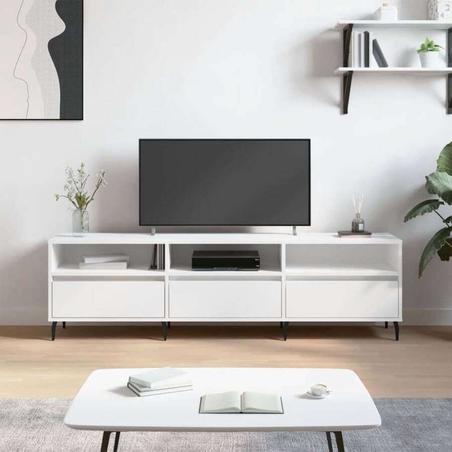 The Living Store Tv-meubel Tv-kast 150 x 30 x 44.5 cm Wit