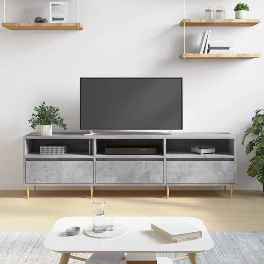 The Living Store TV-meubel X TV-meubels 150 x 30 x 44.5 cm Betongrijs
