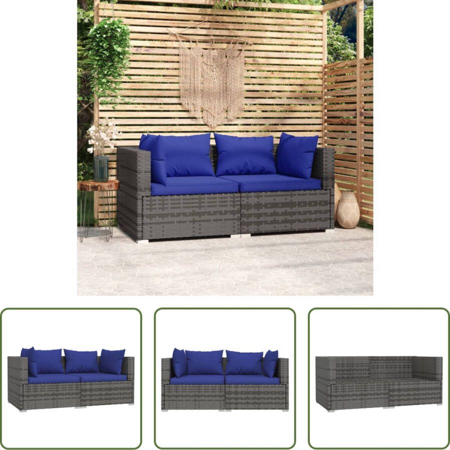 The Living Store Tweezitsbank Tuinmeubelen Afmeting- 140 x 70 x 60.5 cm Grijs PE-rattan