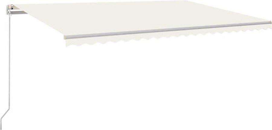 The Living Store Uitschuifbare Luifel 500 x 350 cm Crème Roestbestendig Aluminium Frame UV- Waterbestendig
