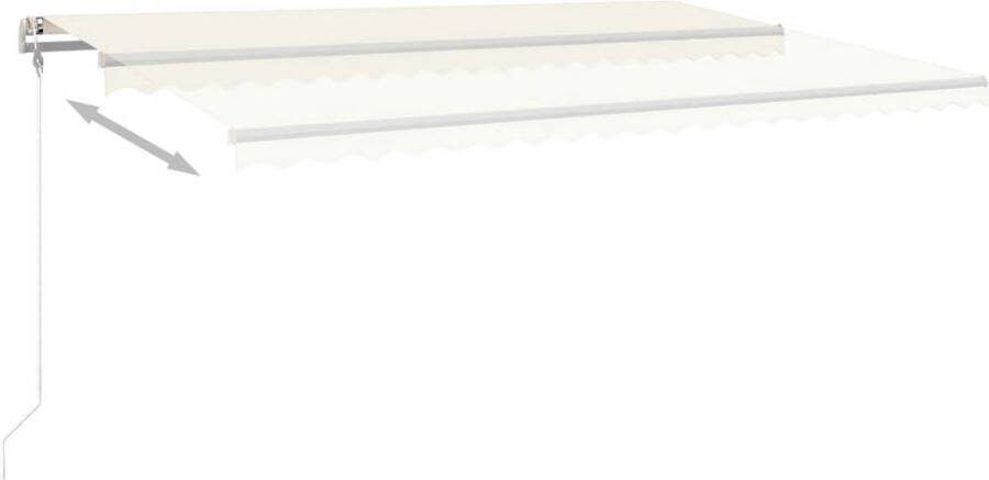 The Living Store Uitschuifbare Luifel 500 x 350 cm Solar LED Crème
