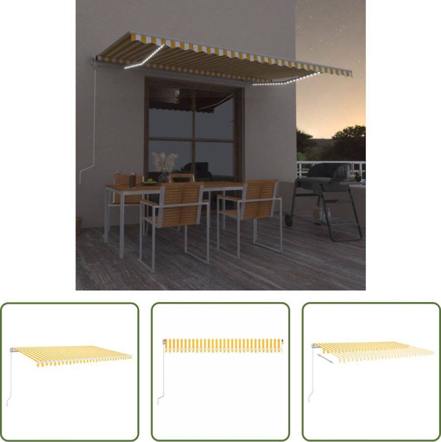 The Living Store Uitschuifbare luifel Buitenluifel 500x300cm Lichtgewicht aluminium frame