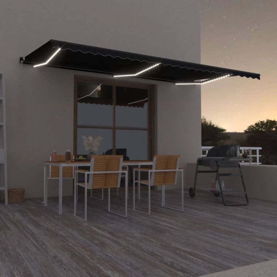 The Living Store uitschuifbare luifel Buitenluifel 600 x 350 cm Aluminium frame UV- en waterbestendig