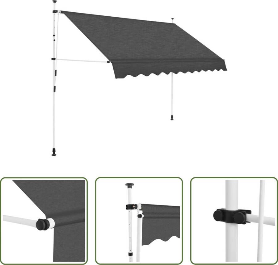 The Living Store Uittrekbare Zonwering 300 cm Antraciet